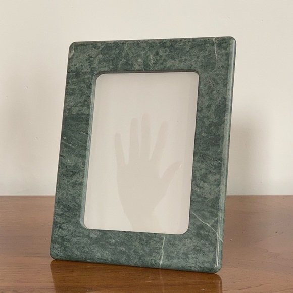 Vintage mirror in green marble frame, made in Taiwan - Picture 5 of 12